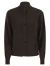 Peserico Button-up Sweater In Brown
