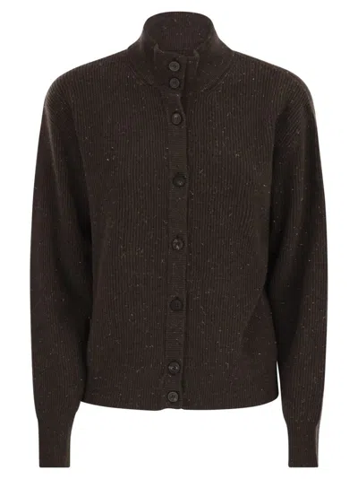 PESERICO CARDIGAN WITH BUTTONS IN WOOL, SILK AND CASHMERE