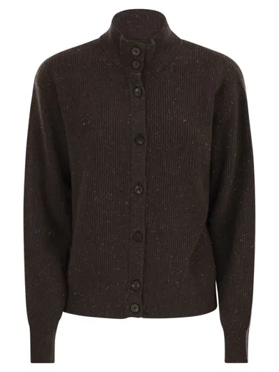PESERICO PESERICO CARDIGAN WITH BUTTONS IN WOOL, SILK AND CASHMERE