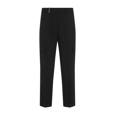 Peserico Cargo Black Wool Pants