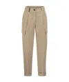 Peserico Women Cargo Carrot Trousers In Cotton Gabardine In Nude