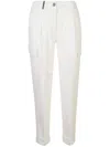 Peserico Cargo-pocket Twill Trousers In White