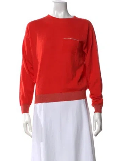 Pre-owned Peserico Cashmere Crew Neck Sweater W/ Tags In Orange
