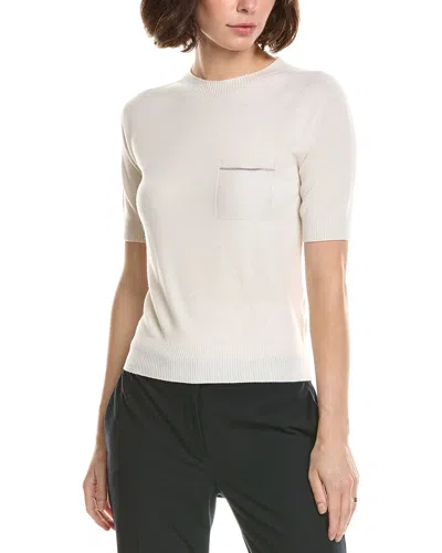 Peserico Cashmere Knit Sweater In White