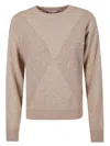Peserico Cashmere Lurex-embellished Sweater With Diamond Pattern In Multi