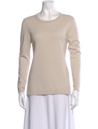 Pre-owned Peserico Cashmere Scoop Neck Sweater In Neutral