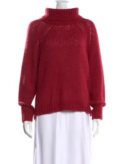 Pre-owned Peserico Cashmere Turtleneck Sweater In Red