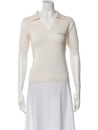 Pre-owned Peserico Cashmere V-neck Sweater In Neutral
