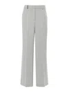 Peserico Wool Flared Pants With Rhinestones In Gris