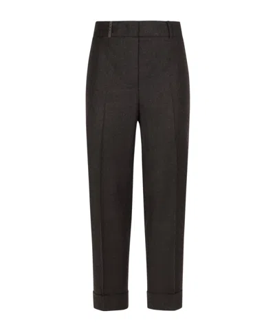 Peserico Casual Pants With Belt Loops In Black