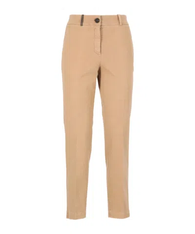 Peserico Casual Pants With Belt Loops In Brown