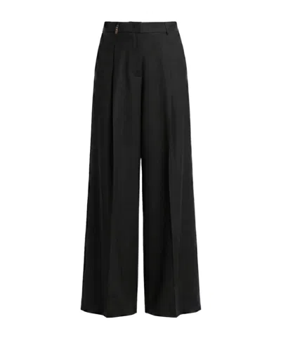 Peserico Casual Trousers With Belt Loops In Black