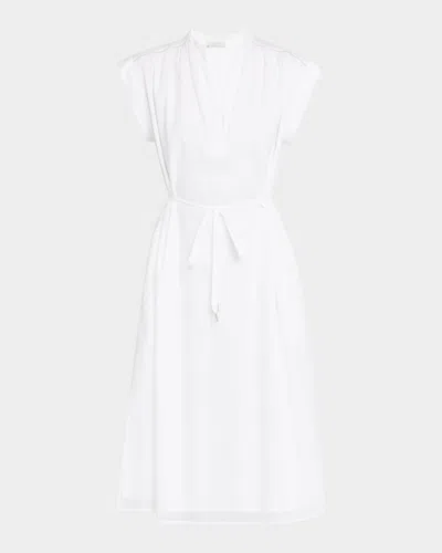 Peserico Chain-trim Cotton Midi Dress In Light White