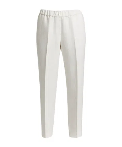 Peserico Chain-trim Pressed-crease Trousers In Gray