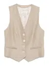 Shop Peserico Gilet In Beige