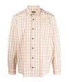 Peserico Check-pattern Long-sleeve Shirt In Brown