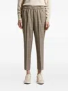Peserico Check-pattern Trousers In Gray