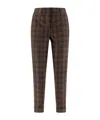 Peserico Check Wool Trousers In Black