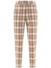 Peserico Check Wool Trousers In Neutrals