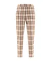 Peserico Check Wool Trousers In Nude