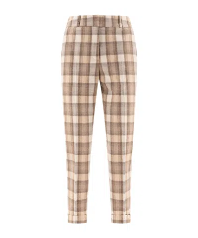 PESERICO PESERICO PLAID TAPERED PANTS