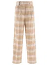 Peserico Wool Trousers With Front Pleats And Checked Pattern