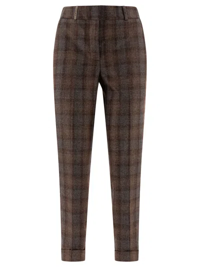 PESERICO PESERICO CHECK WOOL TROUSERS
