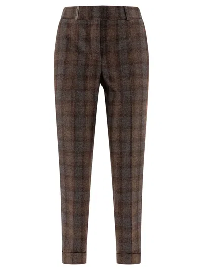 PESERICO PESERICO CHECK WOOL TROUSERS