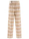 Peserico Check Wool Trousers In Multi