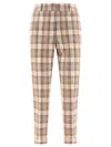 Peserico Check Wool Trousers In Multi