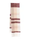 Peserico Checked Fringed Scarf In Neutral