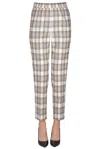 Peserico Checked Print Trousers In Multi
