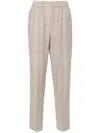 Peserico Checked Tapered Trousers In Neutrals