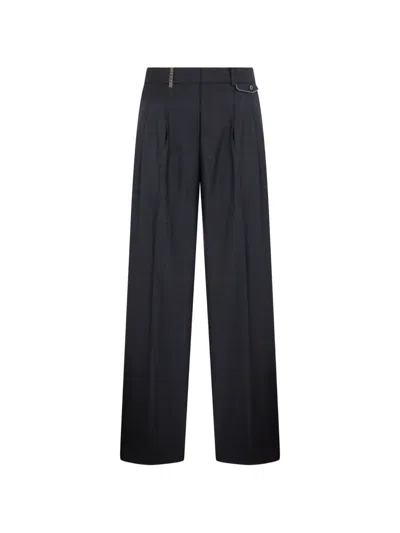 Peserico Check-pattern Pleated Trousers In Blue