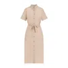 Peserico Beige Chemisier Cotton Midi Dress