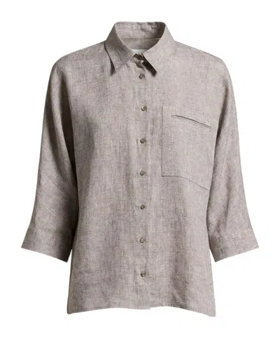 Peserico Chest-pocket Blouse In Gray