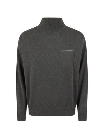 Peserico Chest-pocket Sweater In Gray