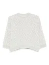 Peserico Knit Sweater Chevron Pattern In Gray