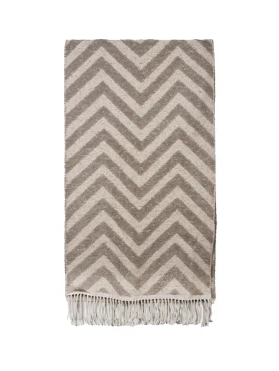 Peserico Chevron Zigzag Pattern Wool And Alpaca Scarf In Multi