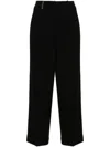Peserico Chic Wide-leg Trousers With Luxurious Viscose-wool Blend And Tailored Finish In Black