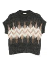 Peserico Geometric-pattern Knit Sweater In Gray