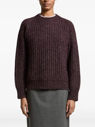 Peserico Chunky-knit Crew-neck Sweater In Red
