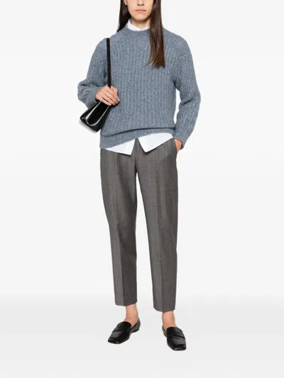 Peserico Chunky-knit Raglan-sleeve Sweater In Gray