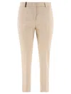 PESERICO CIGARETTE CROPPED TROUSERS BEIGE