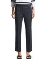 Peserico Flax Blend Chinos Pants With Cuffs In Space Blue