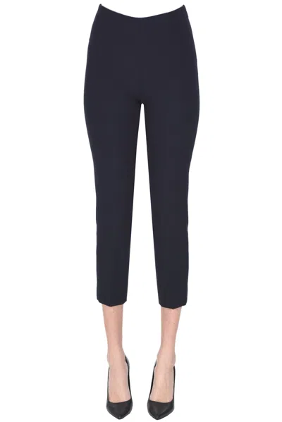 Peserico Cigarette Trousers In Navy Blue
