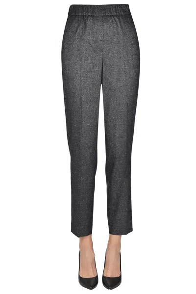 Peserico Cigarettte Trousers With Lurex In Black