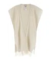 Peserico Circular Gauze Cape In Brown