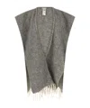 Peserico Grey Boucle Yarn Cape In Gray