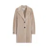 Peserico Mid-length Tailored Coat In Alpaca Blend In Multi